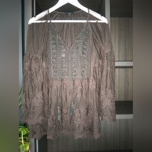 Lumie, Brow sheer blouse, size medium, Orig. $60 now $
